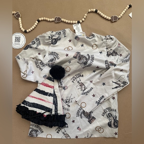 Clown Top & Hat Bundle Graphic Long Sleeve CALIFORNIA COSTUMES SIZE MEDIUM - Picture 5 of 7
